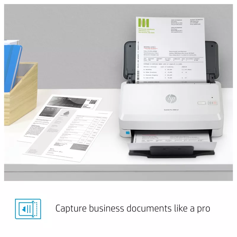 HP Scanjet Pro 3000 s4 lehtedega skanner 600 x 600 DPI A4 must, valge