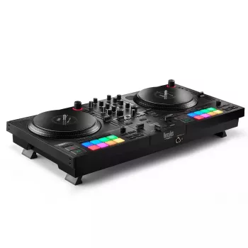 Hercules INPULSE T7 Must DJ-kontroller — 3,5 mm/6,35 mm kõrvaklapid, USB-kaabel, 652×350×90 mm