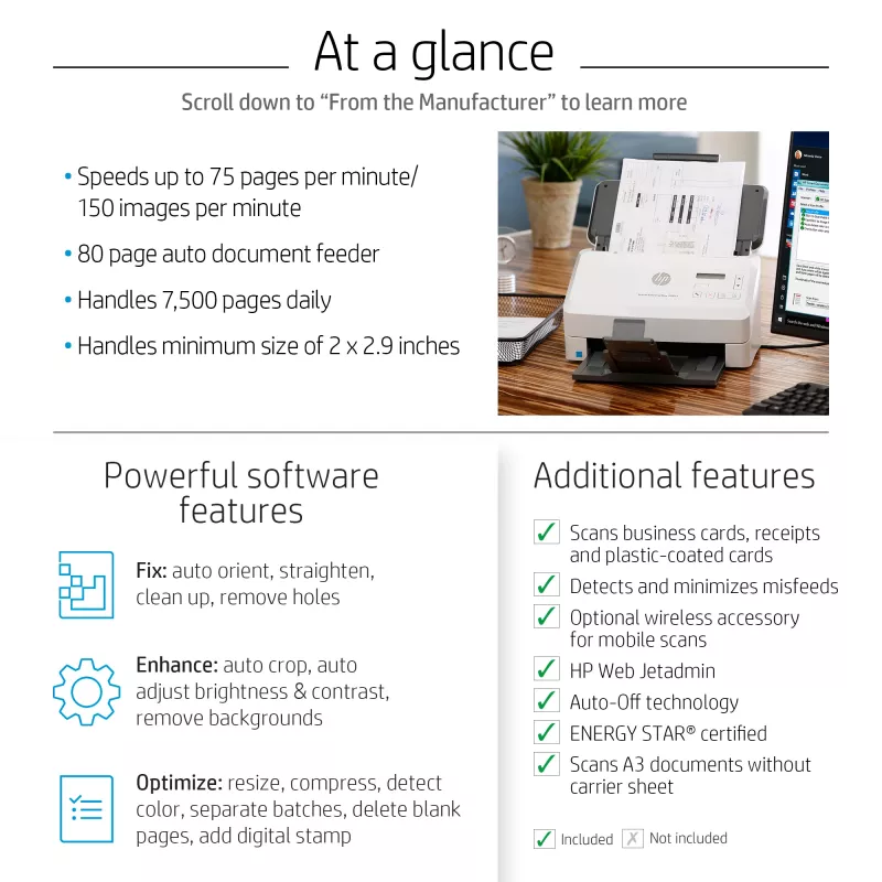HP Scanjet Enterprise Flow 7000 s3 Lehtedega skanner 600 x 600 DPI A4 Valge