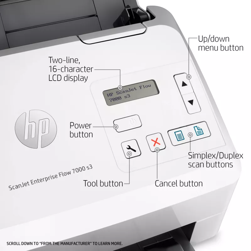 HP Scanjet Enterprise Flow 7000 s3 Lehtedega skanner 600 x 600 DPI A4 Valge