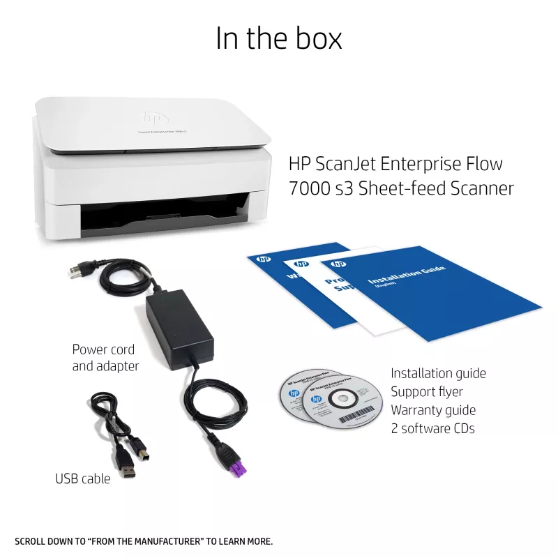 HP Scanjet Enterprise Flow 7000 s3 Lehtedega skanner 600 x 600 DPI A4 Valge