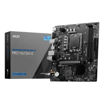 Emaplaat MSI PRO H610M-E — Intel H610, LGA 1700, micro ATX, DDR5, 2x DIMM, max 96 GB, 2.5Gb LAN, HDMI, 4x SATA III