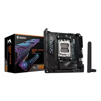 GIGABYTE B850I AORUS PRO emaplaat - AMD Ryzen 9000 seeria protsessoritele, 8+2+1 faasi digitaalne VRM, kuni 8400MHz DDR5 (OC), 1xPCIe 5.0 + 1xPCIe 4.0 M.2, 2.5LAN, WIFI 7, USB 3.2 Gen 2