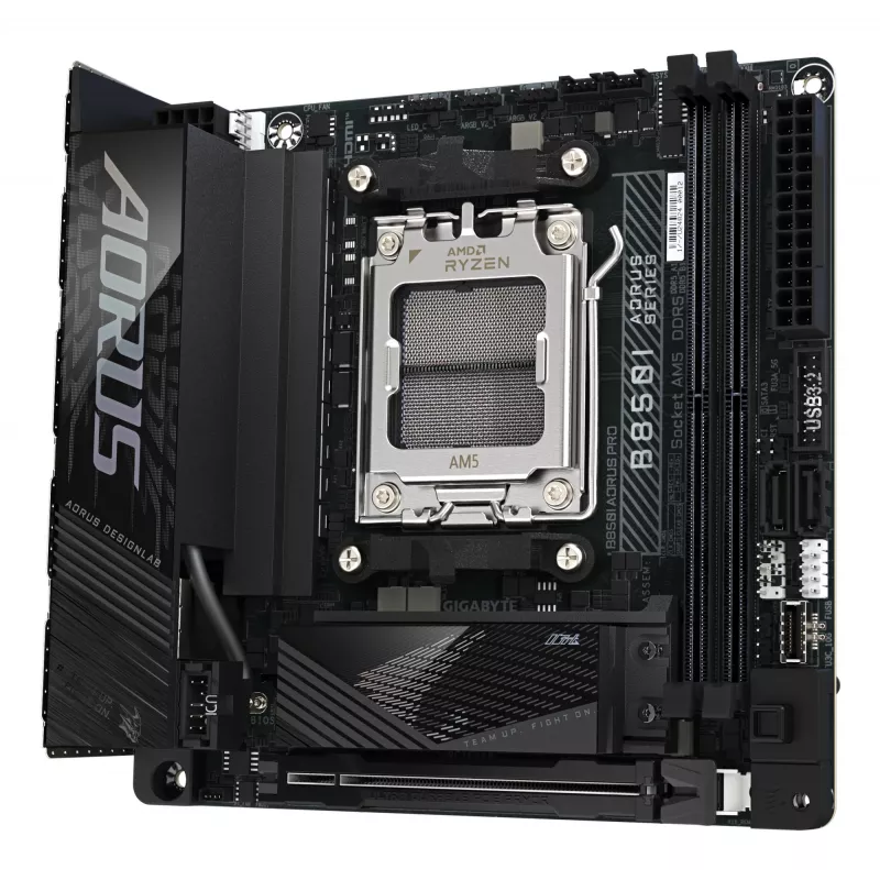 GIGABYTE B850I AORUS PRO emaplaat - AMD Ryzen 9000 seeria protsessoritele, 8+2+1 faasi digitaalne VRM, kuni 8400MHz DDR5 (OC), 1xPCIe 5.0 + 1xPCIe 4.0 M.2, 2.5LAN, WIFI 7, USB 3.2 Gen 2