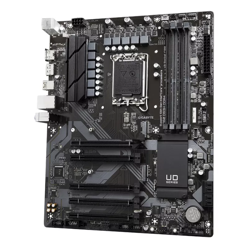 GIGABYTE B760 DS3H DDR4 emaplaat – toetab Intel Core 14. põlvkonna protsessoreid, 18+2+1 faasi digitaalne VRM, kuni 5333 MHz DDR4 (OC), 2xPCIe 4.0 M.2, GbE LAN, USB 3.2 Gen 2