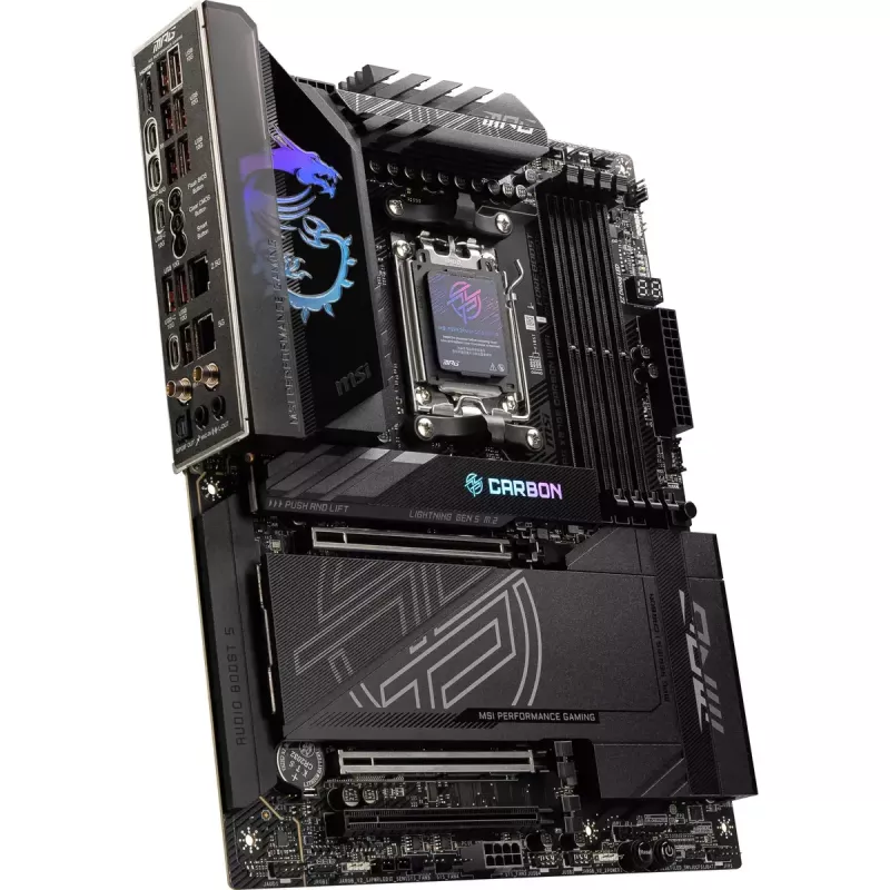 Emaplaat MSI MPG X870E CARBON WIFI — AMD X870E, pesa AM5, ATX, DDR5 kuni 256 GB, Wi‑Fi 7