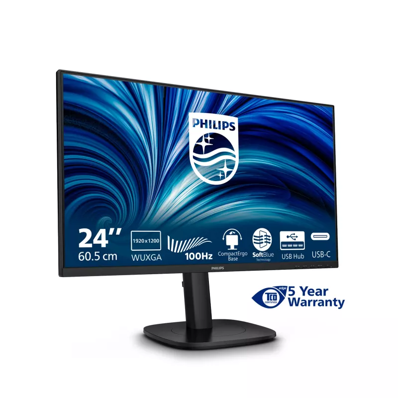 Philips 3000 seeria 24B2N3200D/00 arvutimonitor 61,2 cm (24,1 tolli) 1920 x 1200 pikslit WUXGA LCD must