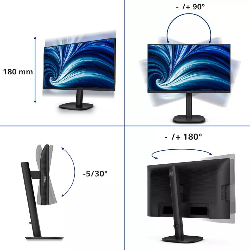 Philips 3000 seeria 24B2N3200D/00 arvutimonitor 61,2 cm (24,1 tolli) 1920 x 1200 pikslit WUXGA LCD must