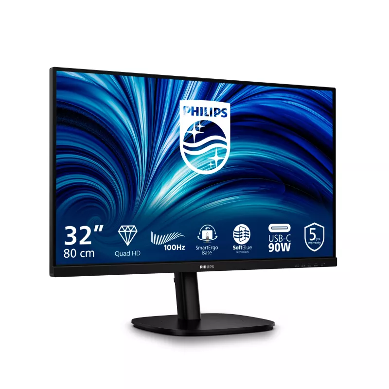 Philips 32B2U3601/00 arvutimonitor 80 cm (31,5 tolli) 2560 x 1440 pikslit Quad HD LCD must