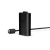 Laadimiskomplekt Microsoft Xbox One Play & Charge Kit — laetav juhtmega akupakk USB USB-C-ga, must, matt viimistlus