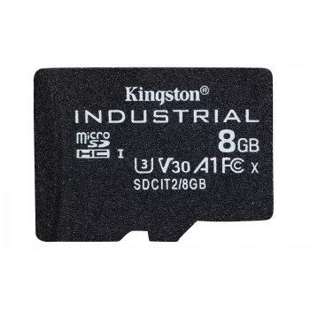 Kingston Technology 8GB microSDHC Industrial C10 A1 pSLC Card üksikpakend w/o Adapter