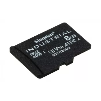 Kingston Technology 8GB microSDHC Industrial C10 A1 pSLC Card üksikpakend w/o Adapter