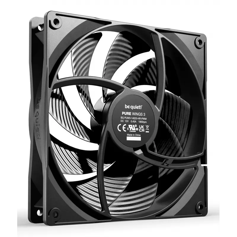 be quiet Pure Wings 3 140mm | PWM kiire Triple Pack Arvutikorpuse ventilaator 14 cm Must 3 tk