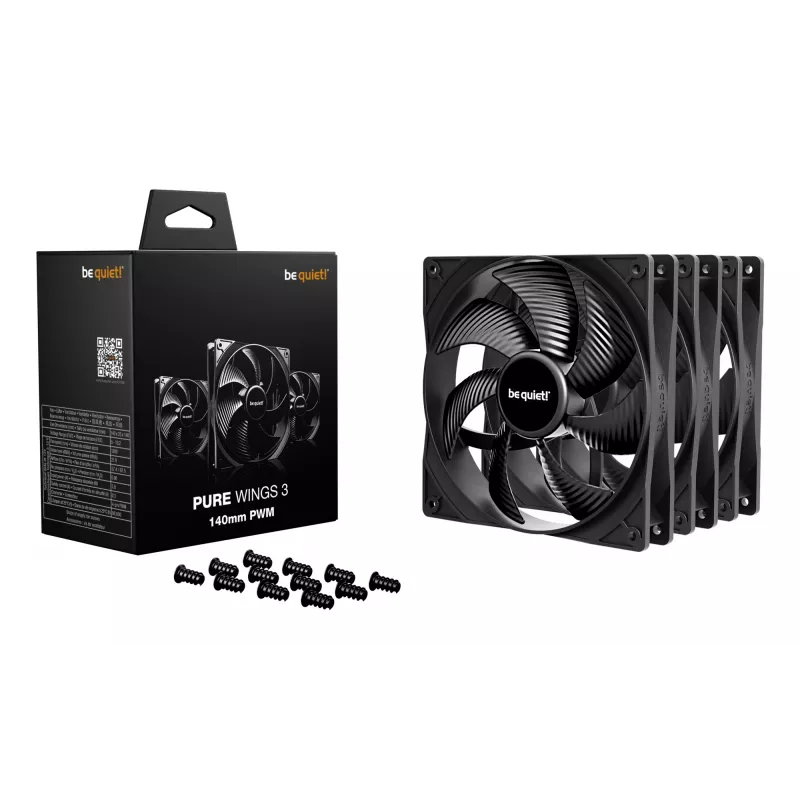 be quiet! Pure Wings 3 140mm | PWM Triple Pack Arvutikorpuse ventilaator 14 cm Must 3 tk
