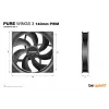 be quiet! Pure Wings 3 140mm | PWM Triple Pack Arvutikorpuse ventilaator 14 cm Must 3 tk