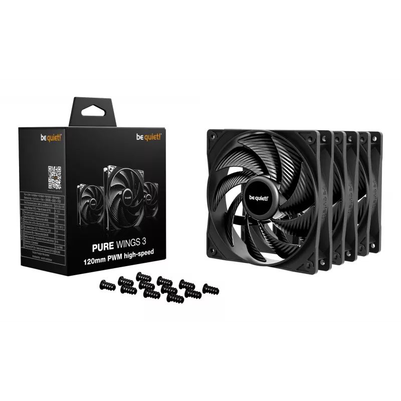 be quiet Pure Wings 3 120 mm | PWM kiire 3-pakend Arvuti korpuse ventilaator 12 cm Must 3 tk