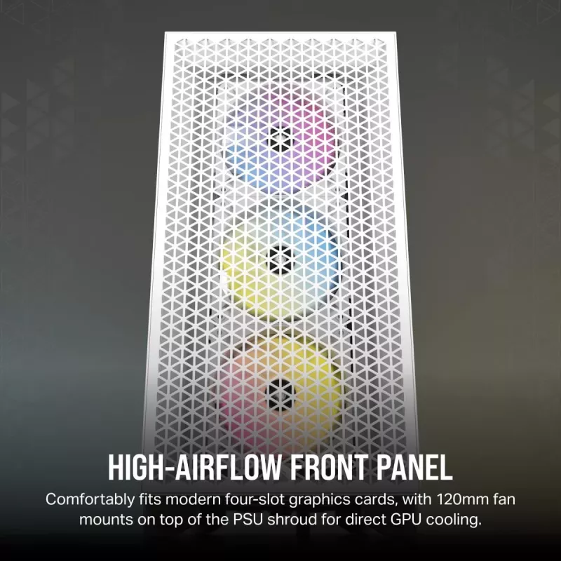CORSAIR keskmise suurusega arvutikorpus - 3000d RGB Airflow - Valge