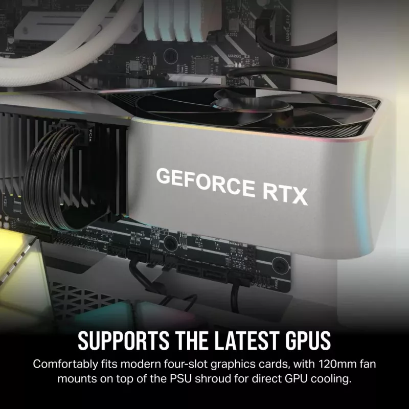 CORSAIR keskmise suurusega arvutikorpus - 3000d RGB Airflow - Valge