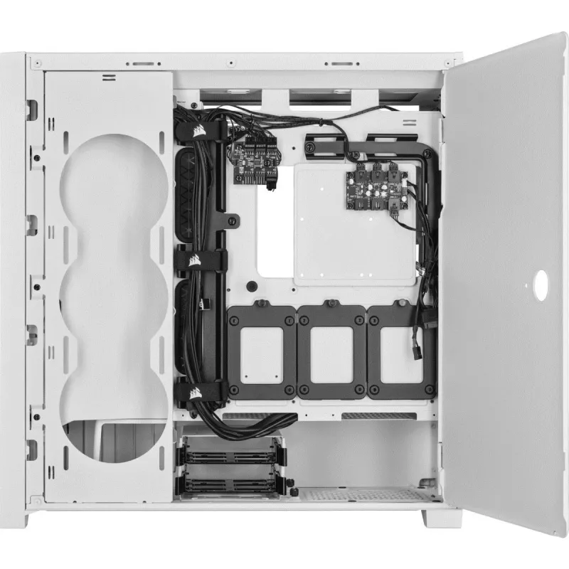 CORSAIR Mid-tower nutikas korpus - Icue 5000x - RGB Ql Edition karastatud klaas - valge