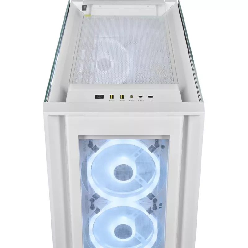 CORSAIR Mid-tower nutikas korpus - Icue 5000x - RGB Ql Edition karastatud klaas - valge