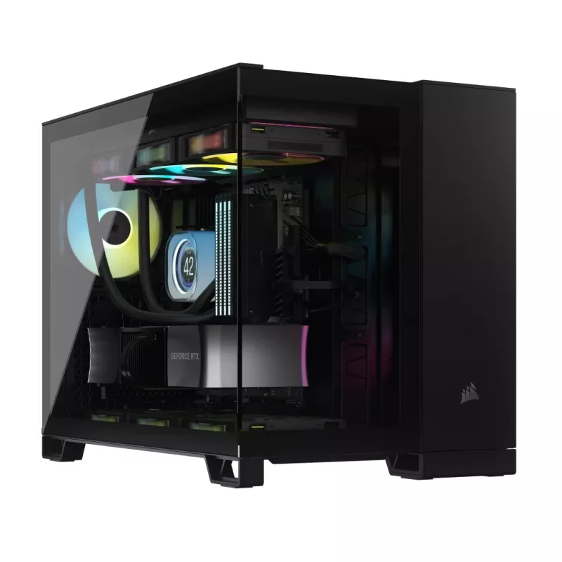 CORSAIR arvutikorpus - Icue Link 2500x RGB Micro ATX kahekambriline must
