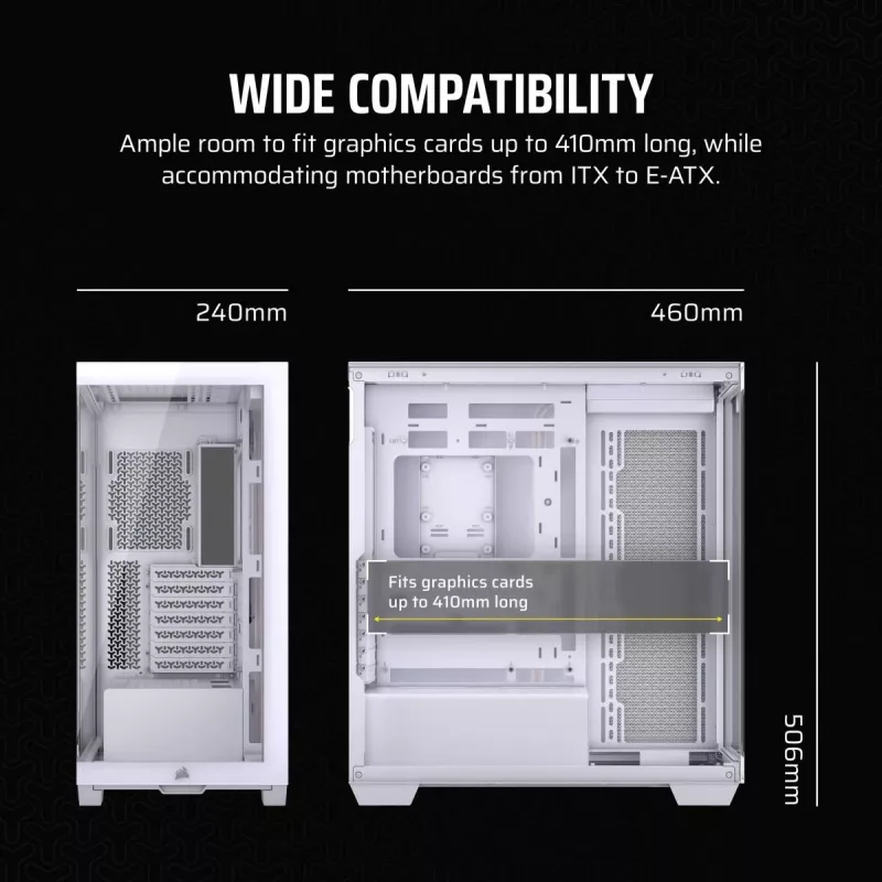CORSAIR PC-korpus - 3500x Mid-tower - Valge