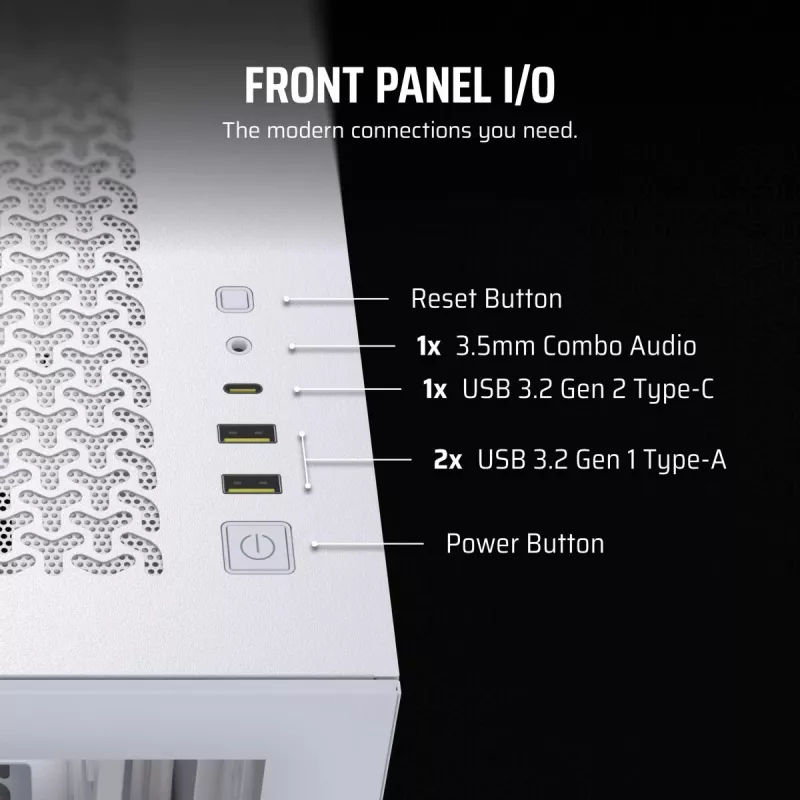 CORSAIR PC-korpus - 3500x Mid-tower - Valge