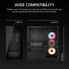 PC Midi Tower korpus CORSAIR 3500X RS-R ARGB — Must, karastatud klaas, toetab ATX/EATX/Micro-ITX, 3x120 mm esiventilaatorid