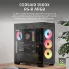 PC Midi Tower korpus CORSAIR 3500X RS-R ARGB — Must, karastatud klaas, toetab ATX/EATX/Micro-ITX, 3x120 mm esiventilaatorid