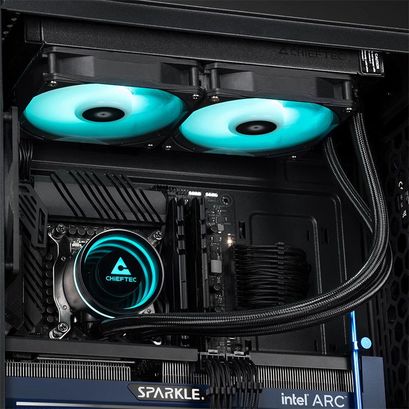 Vedelikprotsessori jahuti CHIEFTEC ICEBERG 240 RGB CLC-240-RGB — 240mm radiaator, AIO, RGB valgustus