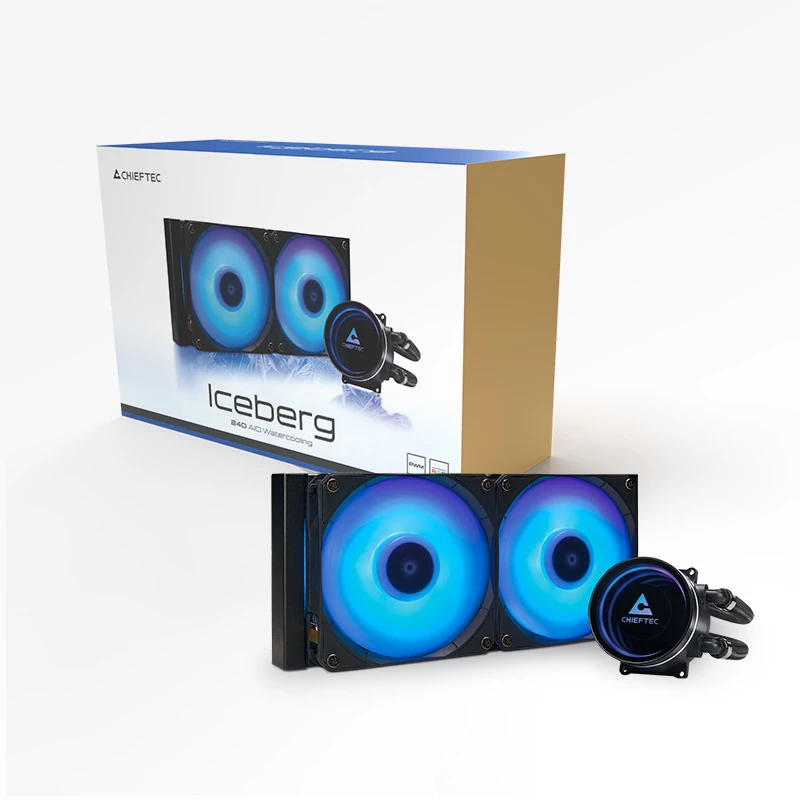 Vedelikprotsessori jahuti CHIEFTEC ICEBERG 240 RGB CLC-240-RGB — 240mm radiaator, AIO, RGB valgustus