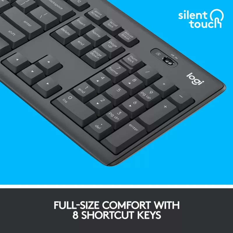 LOGITECH Mk295 Silent Wireless Combo Graphite Azerty Belgian