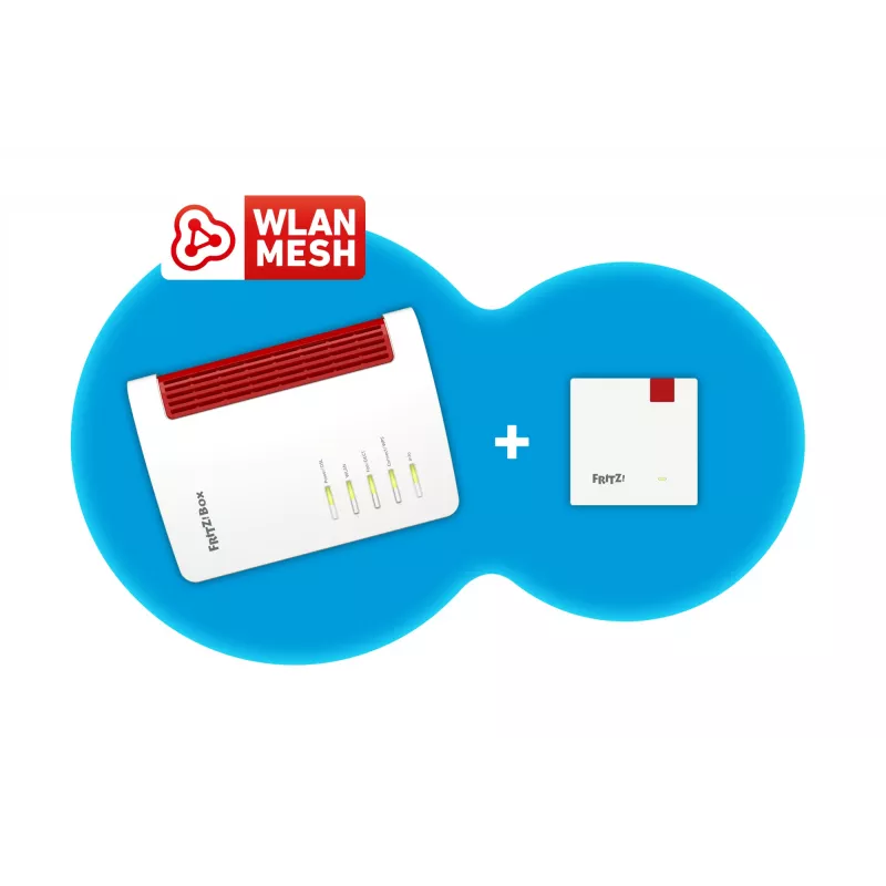 Mesh Set 7530 AX + 1200 AX Sagedusala (2,4 GHz / 5 GHz) Wi-Fi 6 (802.11ax) Punane, Valge 4 3G Sisemine