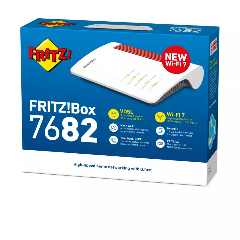 Traadita ruuter Box 7682 2,5 Gigabit Ethernet kaheriba (2,4 GHz / 5 GHz) Valge