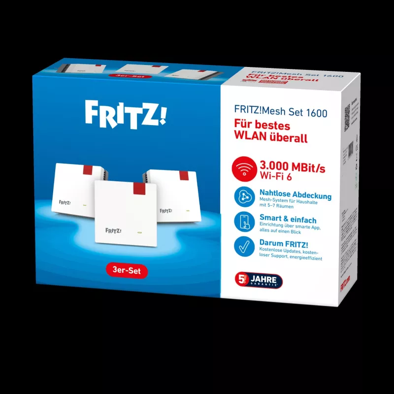 Mesh Set 1600 kaheribaline (2,4 GHz / 5 GHz) Wi-Fi 6 (802.11ax), punane, valge, 1 sisemine antenn