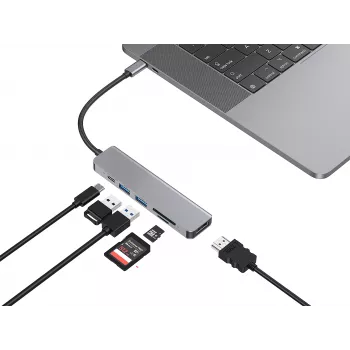 Conceptronic DONN02G sülearvuti dokk / pordireplikaator USB 3.2 Gen 1 (3.1 Gen 1) USB-C alumiinium