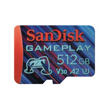 WESTERN DIGITAL SanDisk GamePlay microSD-kaart mobiil- ja pihukonsoolimängude jaoks - 512 GB - 90 MB/s130 MB/s UHS-I