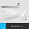 LOGITECH Õhuke juhtmevaba klaviatuuri ja hiire komplekt Mk470 - Valge - Azerty Prantsuse