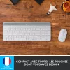 LOGITECH Õhuke juhtmevaba klaviatuuri ja hiire komplekt Mk470 - Valge - Azerty Prantsuse