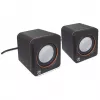 Manhattan 2600 Series Speaker System, Small Size, Big Sound, Two Speakers, Stereo, USB power, Output: 2x 3W, 3.5mm plug for sound, In-Line volume control, kaabel 0.9m, Must, Three Year Warranty