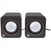 Manhattan 2600 Series Speaker System, Small Size, Big Sound, Two Speakers, Stereo, USB power, Output: 2x 3W, 3.5mm plug for sound, In-Line volume control, kaabel 0.9m, Must, Three Year Warranty