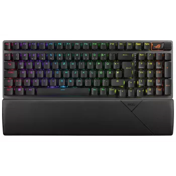 ASUS ROG Strix Scope II 96 Wireless klaviatuur mängimiseks USB + RF juhtmevaba + Bluetooth QWERTZ Saksa must