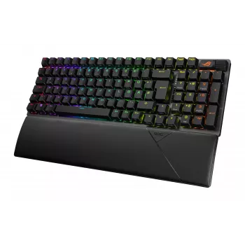 ASUS ROG Strix Scope II 96 Wireless klaviatuur mängimiseks USB + RF juhtmevaba + Bluetooth QWERTZ Saksa must