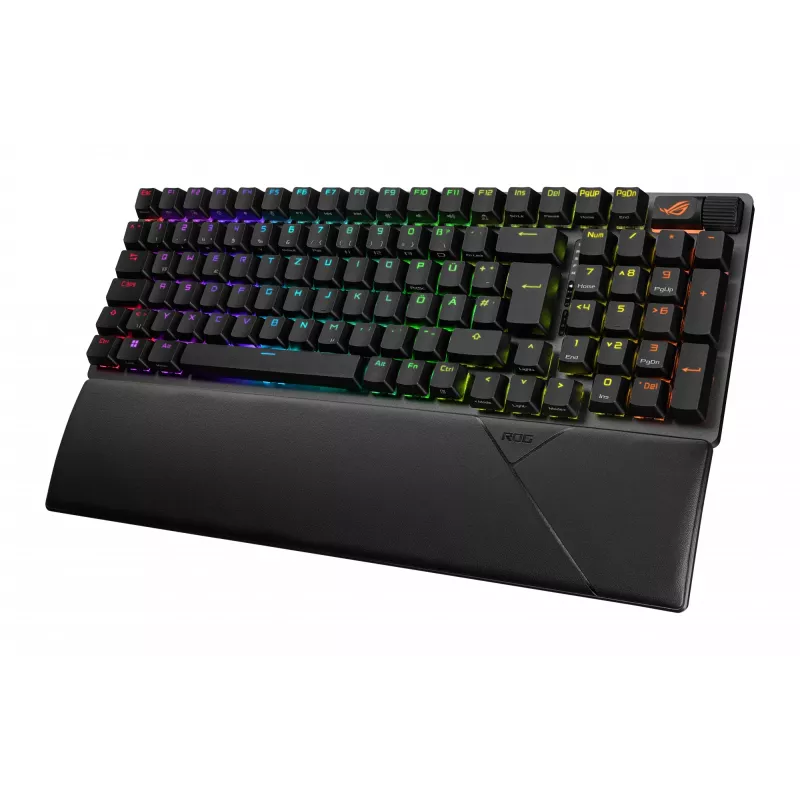 ASUS ROG Strix Scope II 96 Wireless klaviatuur mängimiseks USB + RF juhtmevaba + Bluetooth QWERTZ Saksa must