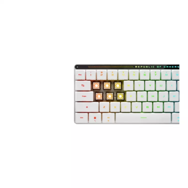 ASUS ROG Falchion RX Low Profile klaviatuur Mängimine USB + RF traadita + Bluetooth QWERTZ Valge