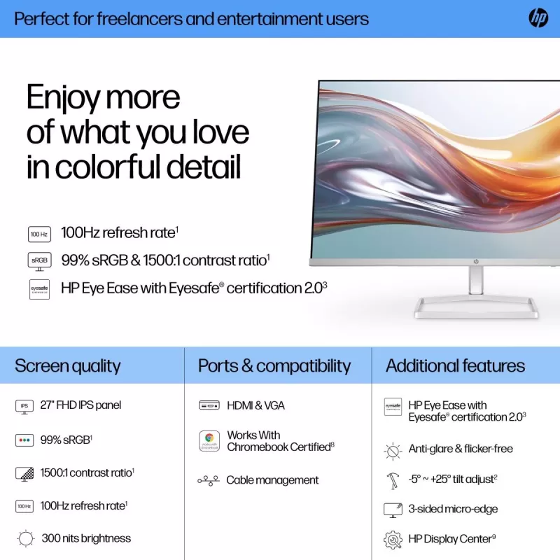 HP lauamonitor - Series 5 527sw - 27 tolli - 1920x1080 (FHD) - IPS