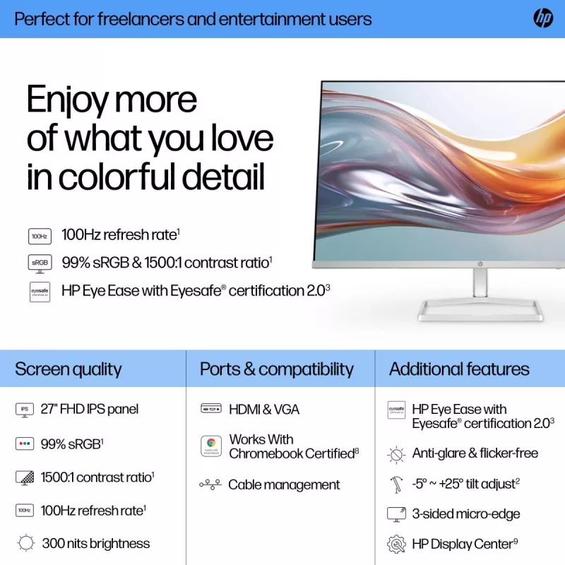 HP lauamonitor - Series 5 527sw - 27 tolli - 1920x1080 (FHD) - IPS