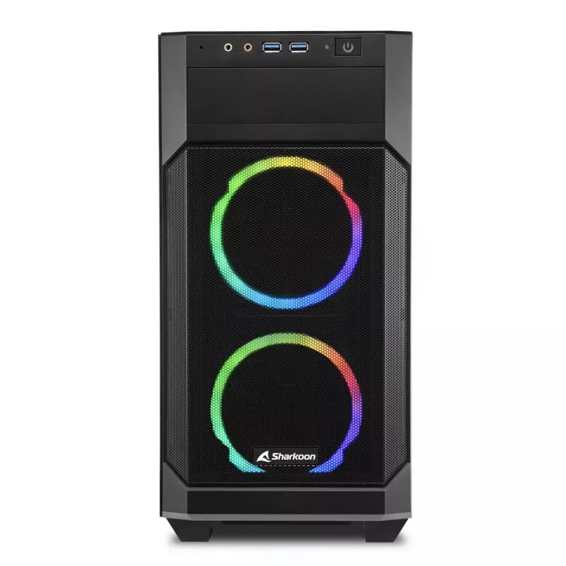 SHARKOON Torni korpus - V1000 RGB Mikrotorn, must