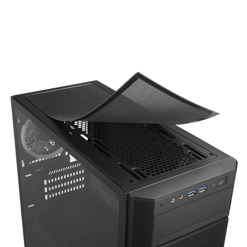 SHARKOON Torni korpus - V1000 RGB Mikrotorn, must