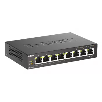 Haldamatu lüliti D-Link DGS-1008P/E, L2, 8 porti, PoE